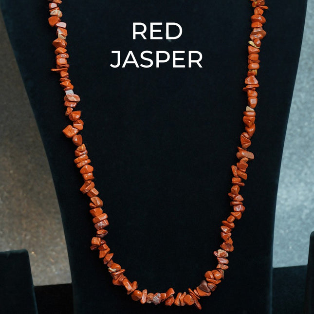 Red Jasper Star Chips Mala