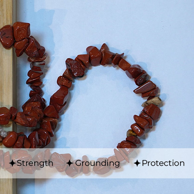 Red Jasper Star Chips Mala