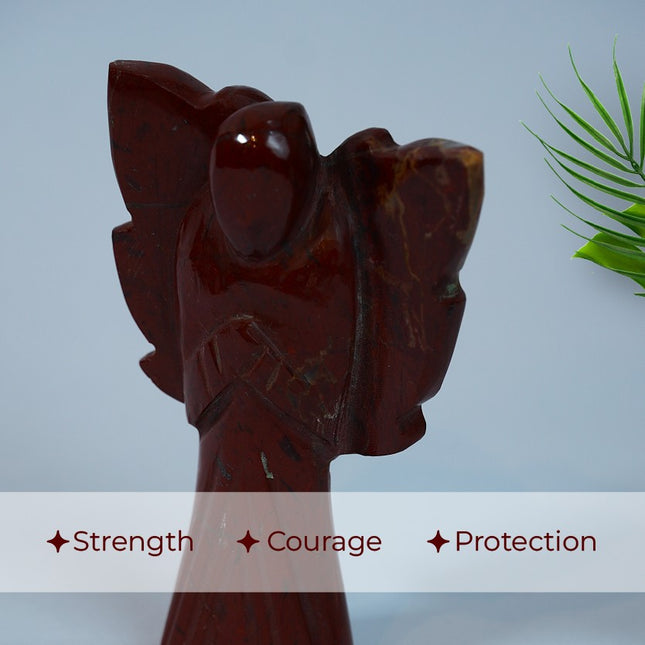 Red Jasper Angel – Hand-Carved Guardian of Strength, Emotional Resilience & Sacred Protection & Grounded Energy