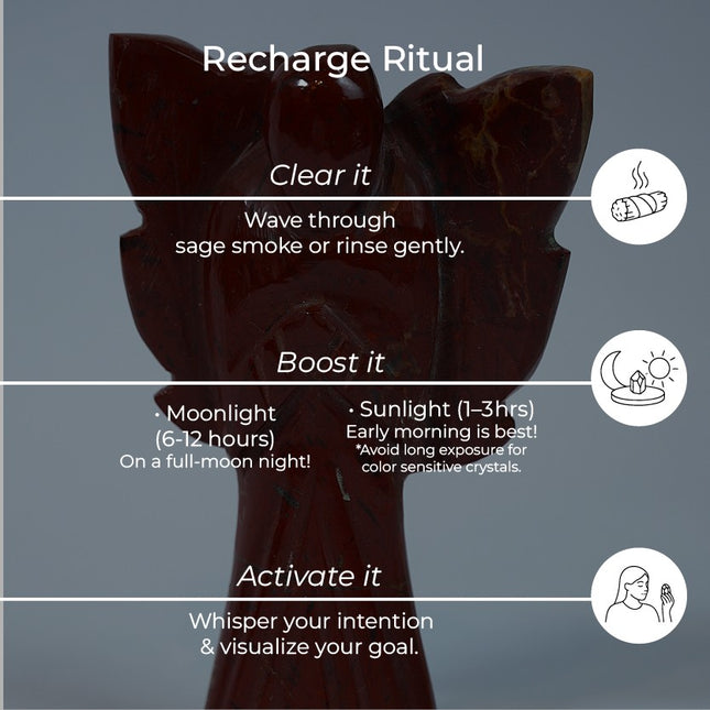 Red Jasper Angel – Hand-Carved Guardian of Strength, Emotional Resilience & Sacred Protection & Grounded Energy