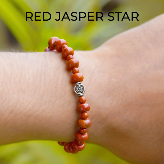 Red Jasper Star Wati Bracelet — Grounded Strength, Celestial Guidance