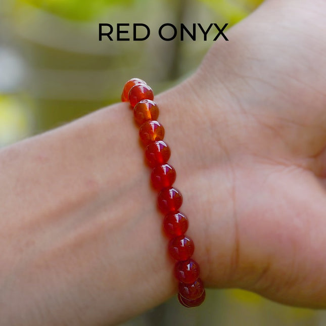 Red Onyx Beads Bracelets -  Strength, Grounding & Protection 🔥
