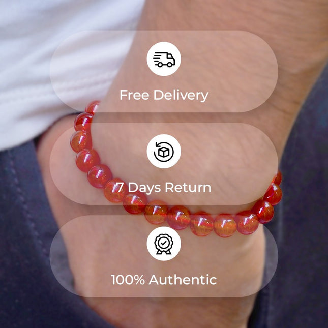 Red Onyx Beads Bracelets -  Strength, Grounding & Protection 🔥