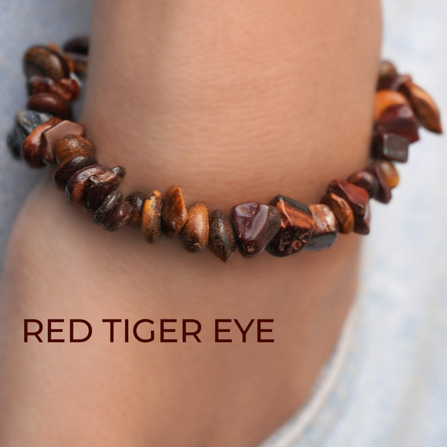 Red Tiger Eye Chips Bracelet – Power, Passion & Protective Energy