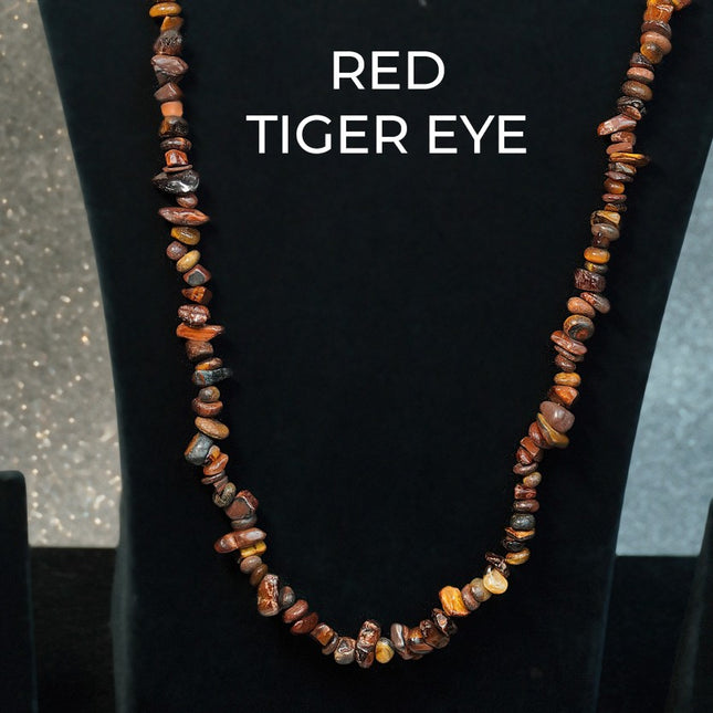 Red Tiger Eye Chips Mala