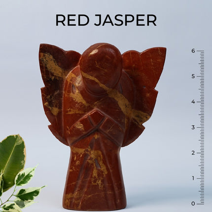Red Jasper 6 inch Angel – Hand-Carved Guardian of Strength, Emotional Resilience & Sacred Protection & Grounded Energy