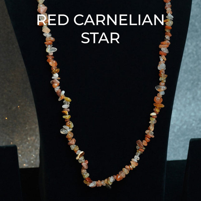 Red Carnelian Star Chips Mala – Energy, Passion & Creative Power