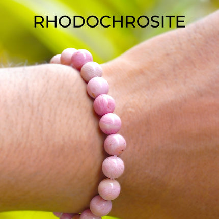 Rhodochrosite AAA Round Beads Bracelet
