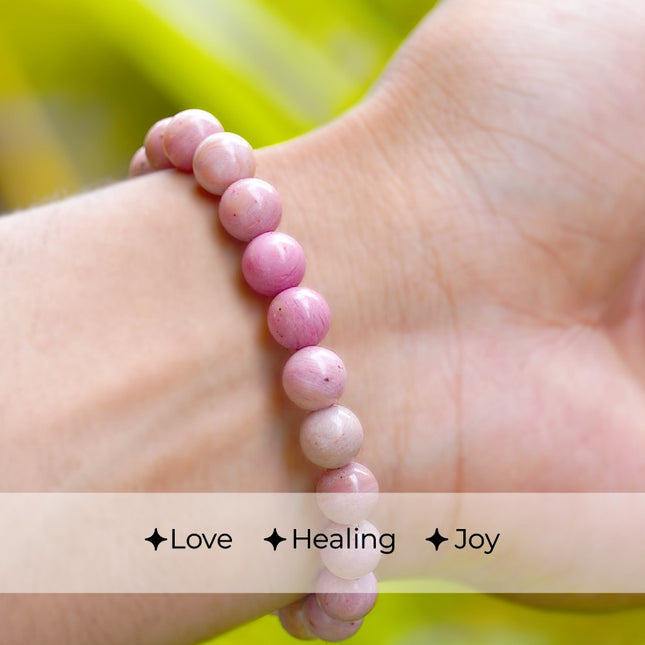 Rhodochrosite AAA Round Beads Bracelet
