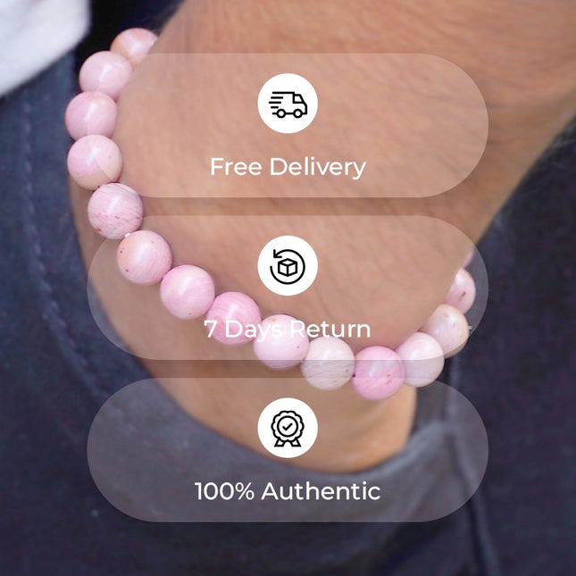 Rhodochrosite AAA Round Beads Bracelet