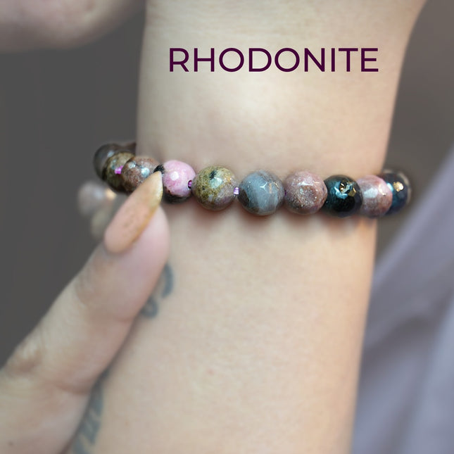 Rhodonite Diamond Cut Bracelet – Heal the Heart, Radiate Compassion