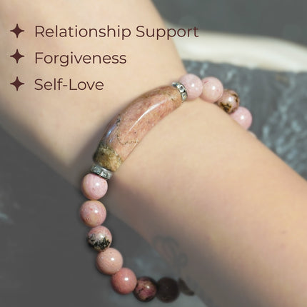 Designer Charm Rhodonite Bracelet – Love, Compassion & Emotional Healing