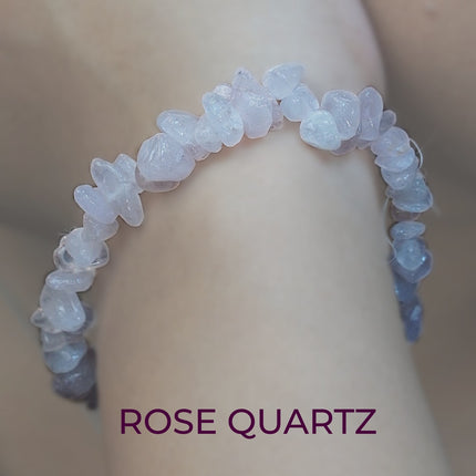 Rose Quartz Chips Bracelet – Love, Compassion & Heart-Opening Energy