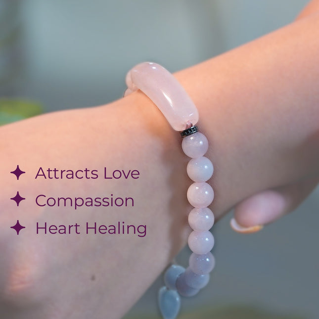Designer Charm Rose Quartz Bracelet – Love, Healing & Feminine Energy