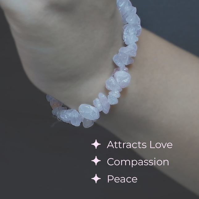Rose Quartz Chips Bracelet – Love, Compassion & Heart-Opening Energy