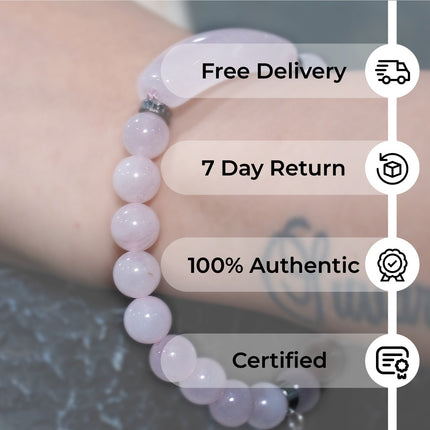 Designer Charm Rose Quartz Bracelet – Love, Healing & Feminine Energy
