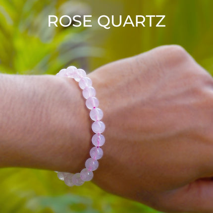 🌸 Rose Quartz Beads Bracelet – Embrace Love, Compassion & Emotional Healing