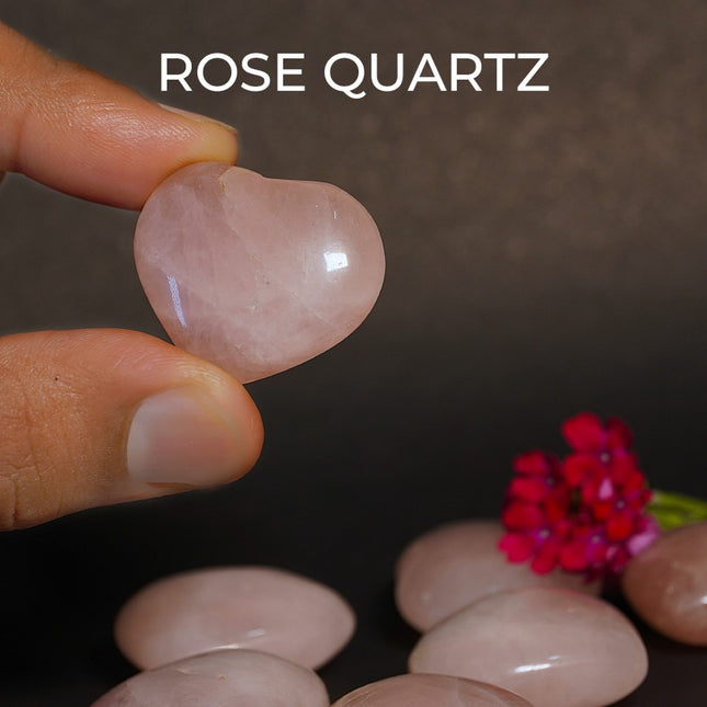 Rose Quartz Puffy Heart Stone