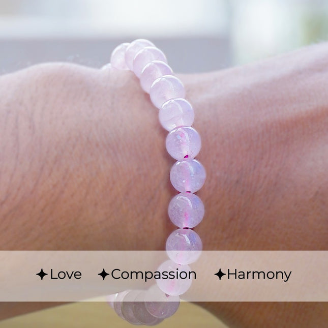 🌸 Rose Quartz Beads Bracelet – Embrace Love, Compassion & Emotional Healing