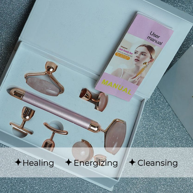 🌸 Rose Quartz Face Roller Kit