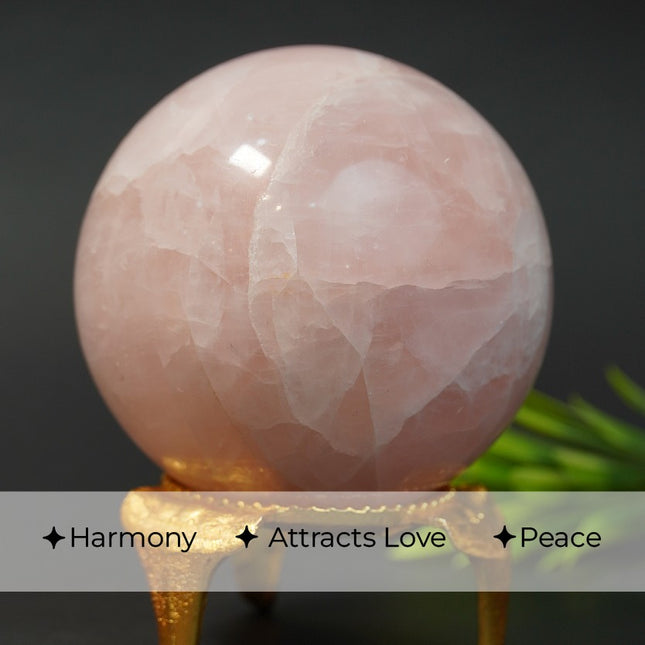 Rose Quartz Crystal Ball – Stone of Love, Harmony & Emotional Healing