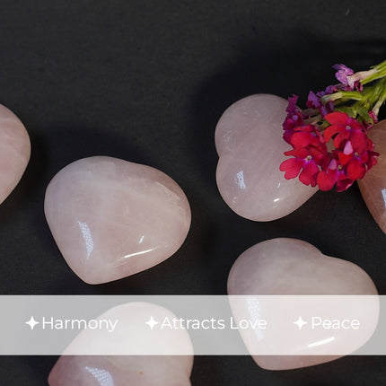 Rose Quartz Puffy Heart Stone