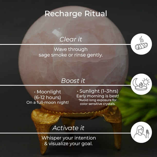 Rose Quartz Crystal Ball – Stone of Love, Harmony & Emotional Healing