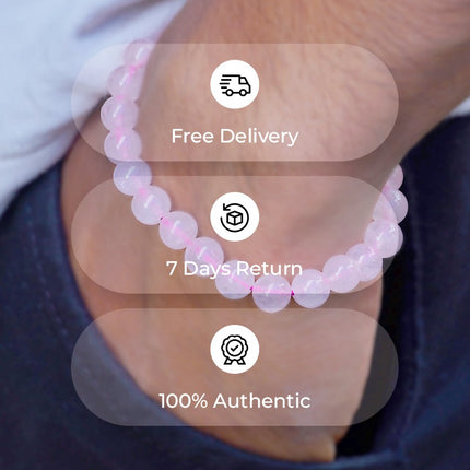 🌸 Rose Quartz Beads Bracelet – Embrace Love, Compassion & Emotional Healing