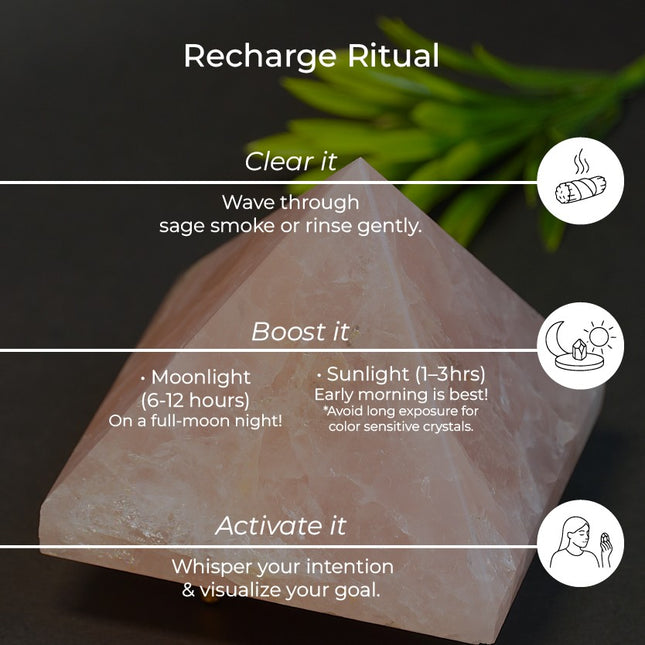 Rose Quartz Pyramid – Love, Harmony & Heart Healing Crystal
