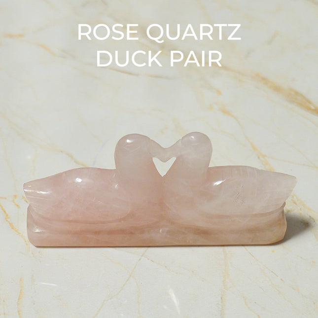 💕 Rose Quartz Duck Pair