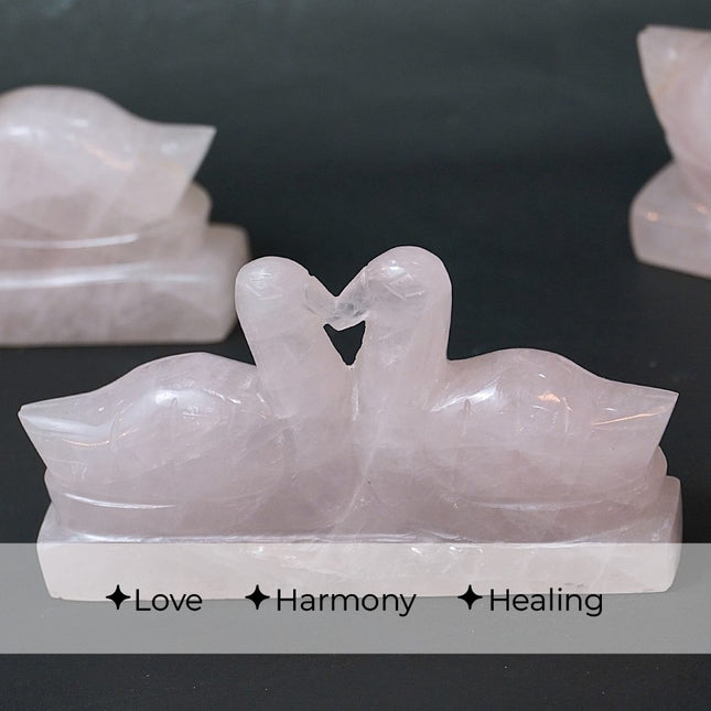 💕 Rose Quartz Duck Pair