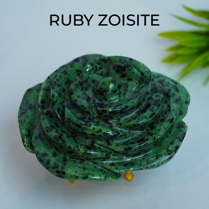 Ruby in Zoisite Stone Flower – A Fusion of Passion, Growth & Heart-Centered Transformation