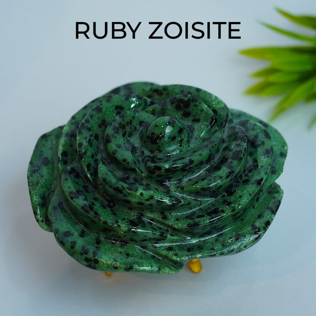 Ruby in Zoisite Stone Flower – A Fusion of Passion, Growth & Heart-Centered Transformation