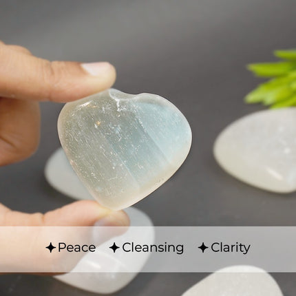 🤍 Selenite Big Heart Stone