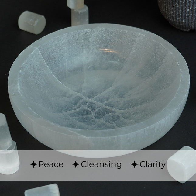 Selenite Crystal 6 Inch Bowl – Purification, Clarity & Spiritual Elevation
