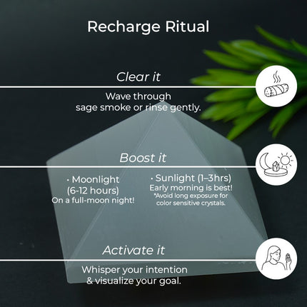 Selenite Pyramid – Crystal of Light, Clarity & Cleansing