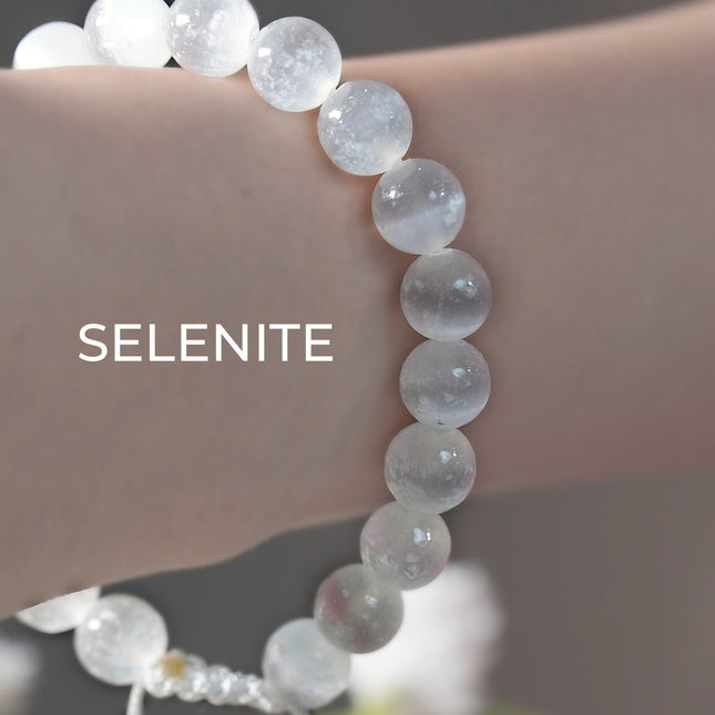 ✨ Selenite Single Dori Bracelet – Purity, Clarity &amp; Spiritual Protection