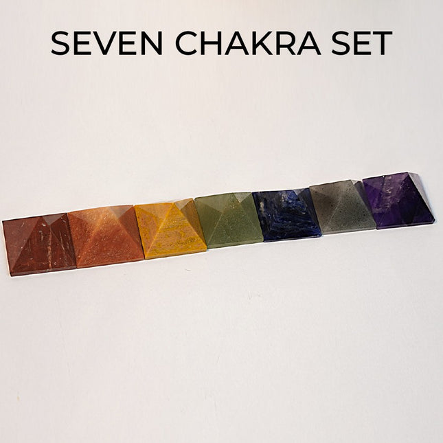 7 Chakra Pyramid Set – Energy Healing Crystal Pyramids for Balancing & Meditation