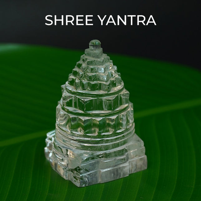 Exclusive Crystal Clear Quartz (Sphatik) Shree Yantra