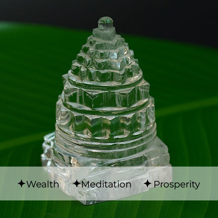 Exclusive Crystal Clear Quartz (Sphatik) Shree Yantra