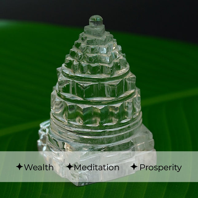 Exclusive Crystal Clear Quartz (Sphatik) Shree Yantra