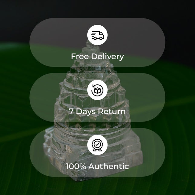 Exclusive Crystal Clear Quartz (Sphatik) Shree Yantra
