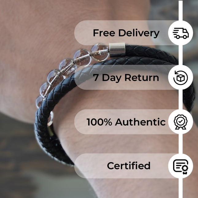 Smoky Quartz Leather Bracelet – Grounding, Protective & Empowering Jewelry
