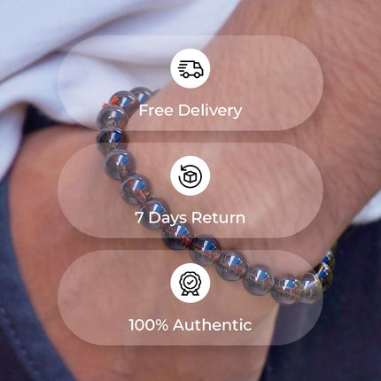 Smoky Quartz Beads Bracelet – Grounding, Protection & Emotional Detox 🌫