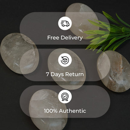 🖤 Smoky Quartz Palm Stone – Grounding • Protection • Emotional Clarity