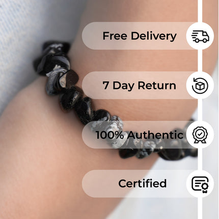 Snowflake Obsidian Chips Bracelet – Balance, Grounding & Inner Clarity