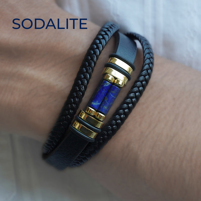 Sodalite Leather Bracelet – Wisdom, Clarity &amp; Calm