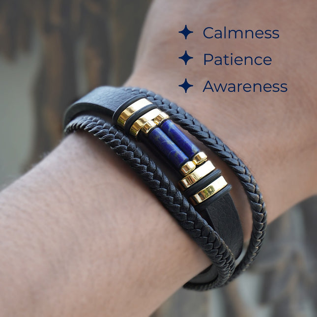 Sodalite Leather Bracelet – Wisdom, Clarity &amp; Calm
