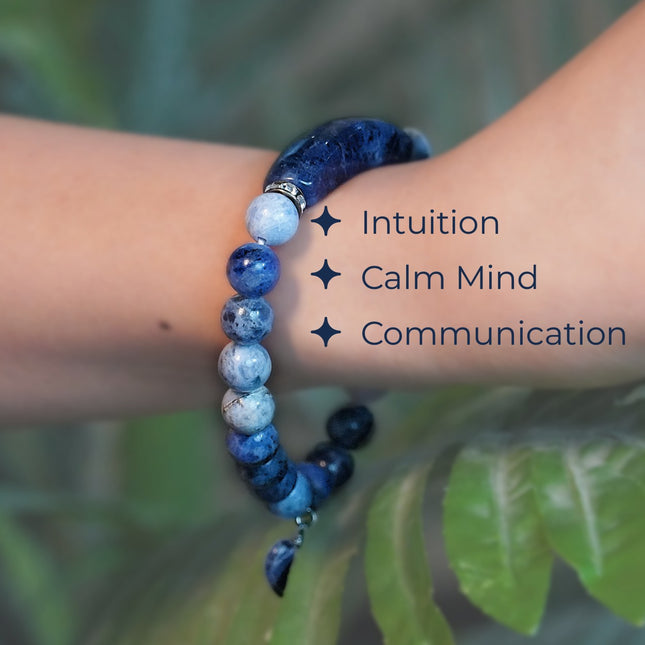 Sodalite Designer Charm Bracelet – Wisdom, Calm & Honest Communication