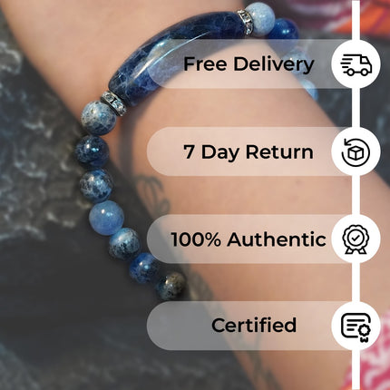 Sodalite Designer Charm Bracelet – Wisdom, Calm & Honest Communication